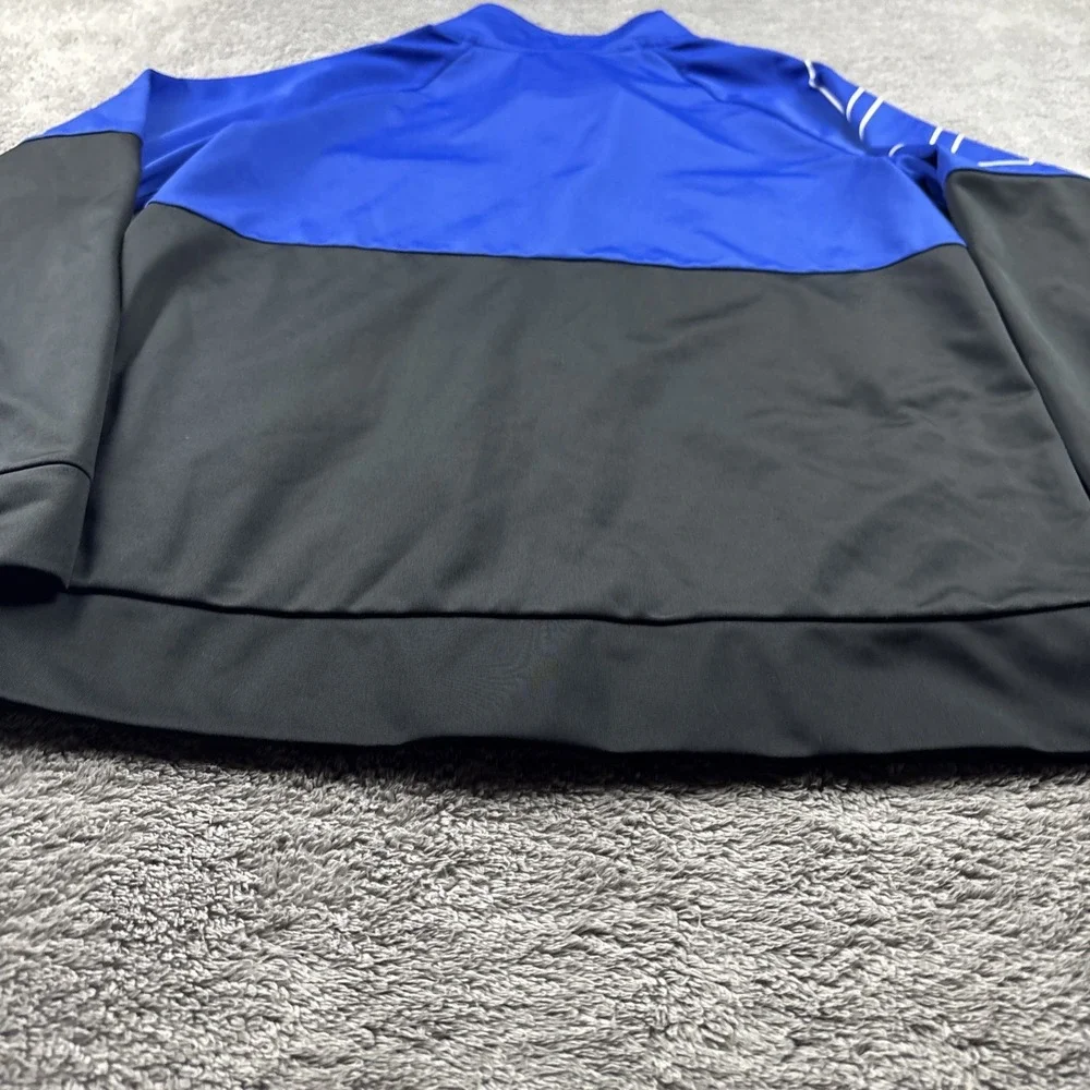 Adidas Full Zip Up Jacket Youth Large Blue Black Spell‎ Out Logo